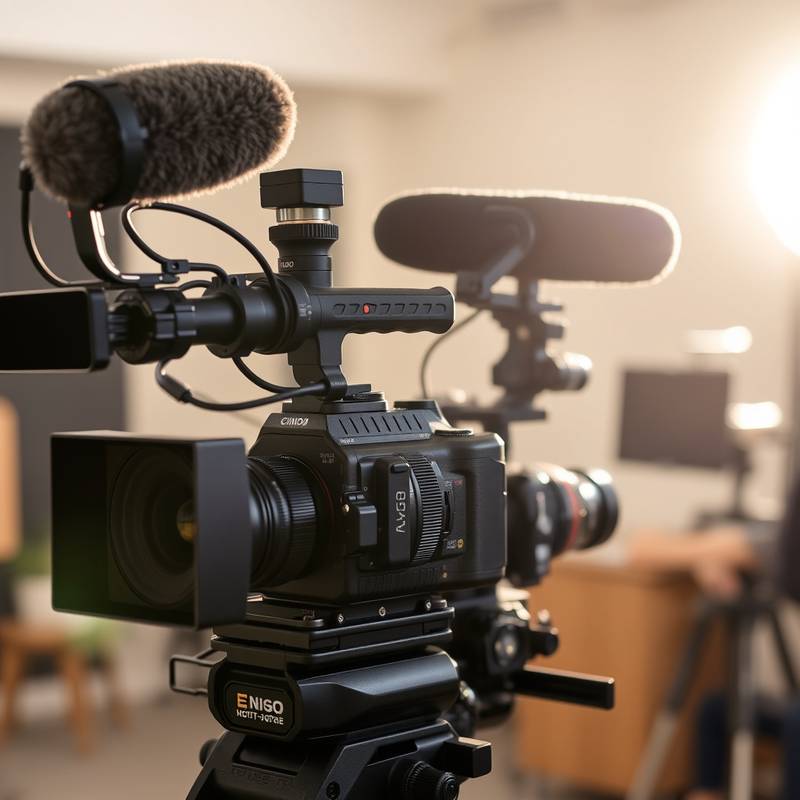 Multimedia journalism equipment including cameras and microphones