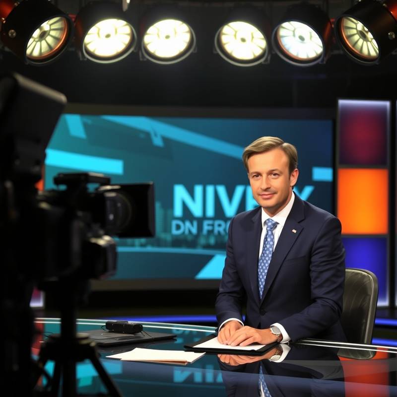 News anchor delivering news on television