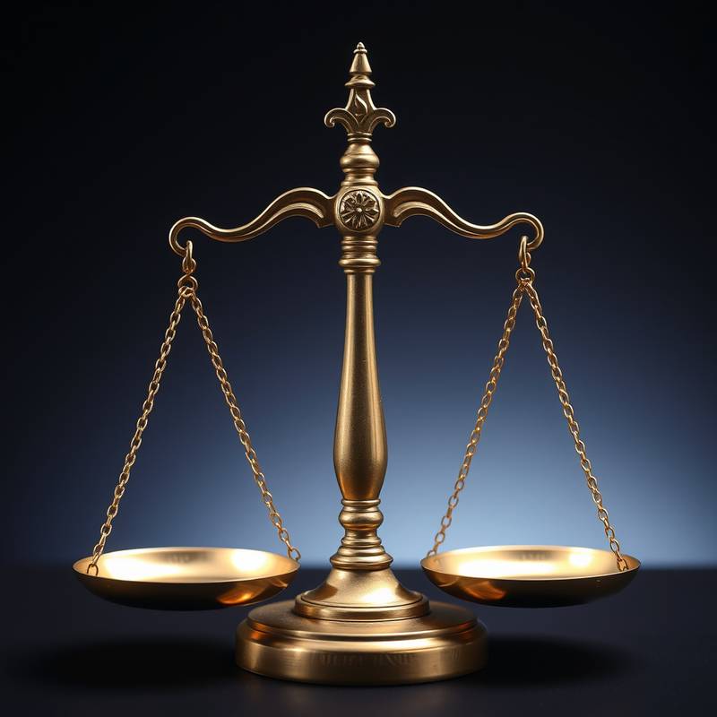 Scales of justice representing terms and conditions